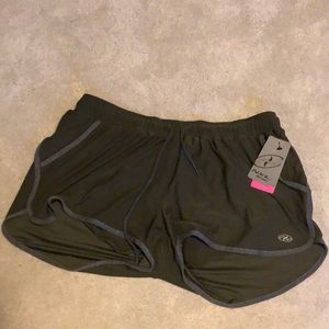 Olive green and gray soft shorts